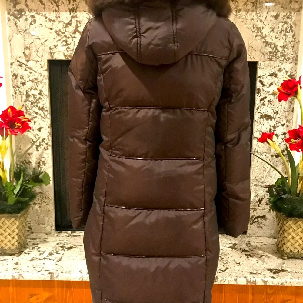 ❤️ VIA SPIGA PUFFER COAT Beautiful Deep Brown **Reasonable Offers Welcome - Picture 3 of 9